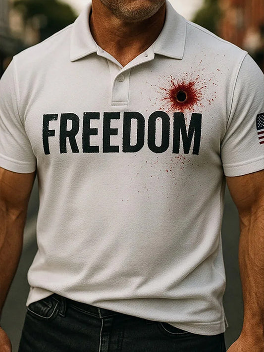 Férfi charlie kirk "freedom is not free" amerikai turning point emlék rövid ujjú pólóing
