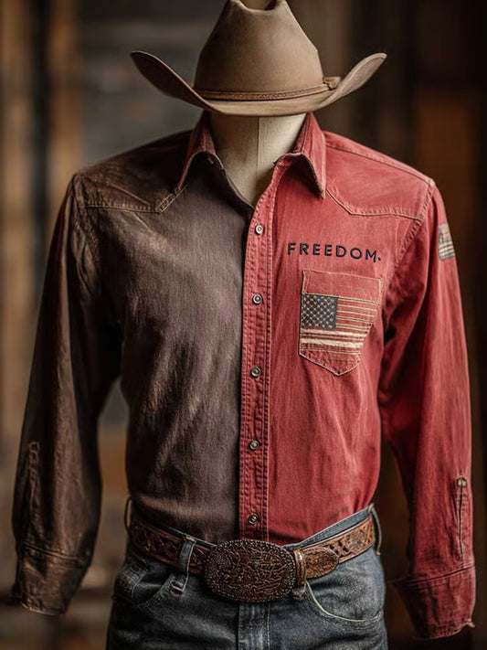 Férfi vintage "szabadság nem ingyenes" r.i.p charlie kirk alkalmi ing