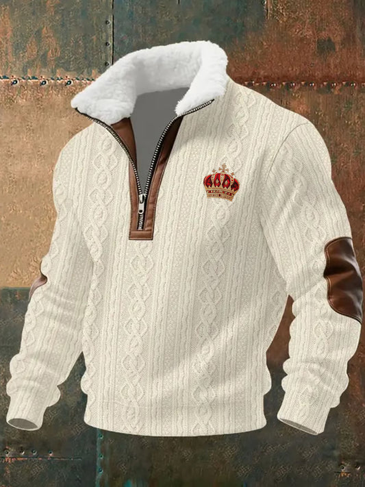 Férfi retro üzleti alkalmi megvastagodott pulóver