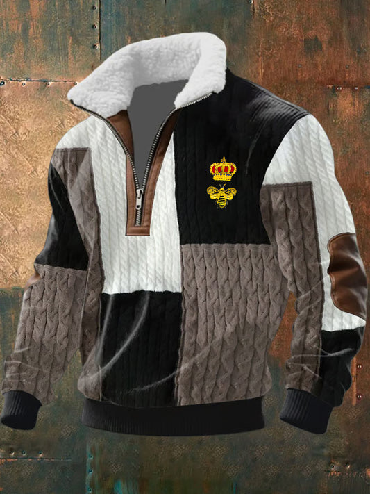 Férfi retro üzleti alkalmi megvastagodott pulóver