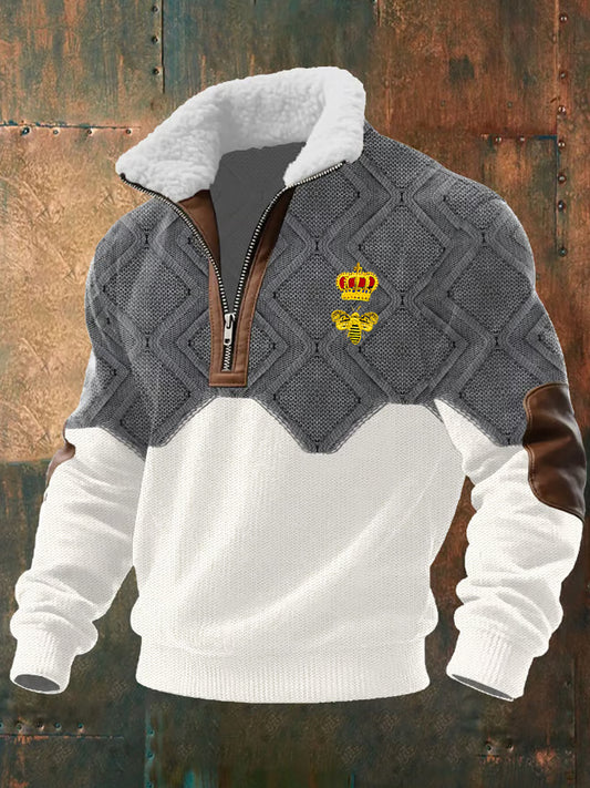 Férfi retro üzleti alkalmi megvastagodott pulóver