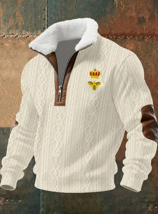 Férfi retro üzleti alkalmi megvastagodott pulóver