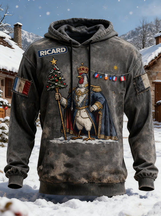 Férfi francia zászló ricard alkalmi hoodie