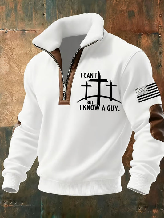 Férfi vintage art faith alkalmi pulóver