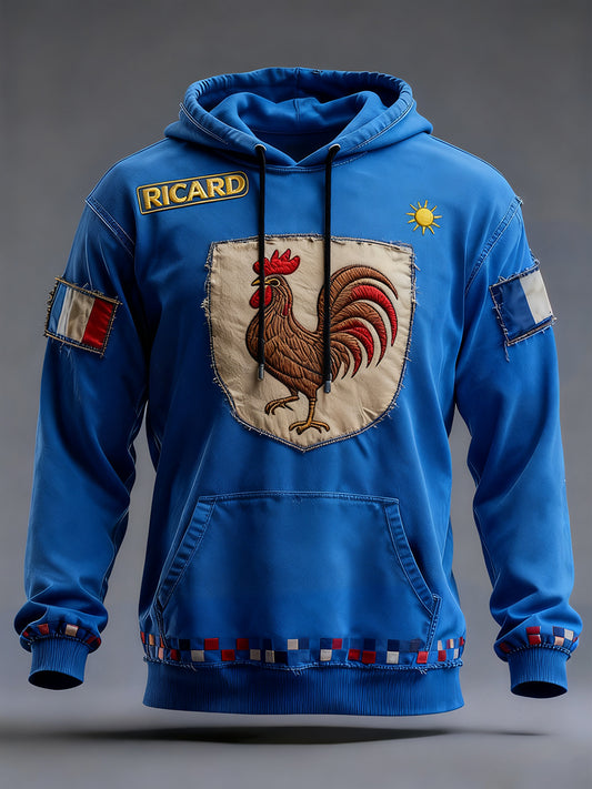 Férfi francia zászló ricard alkalmi hoodie