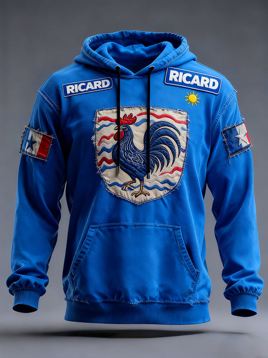 Férfi francia zászló ricard alkalmi hoodie