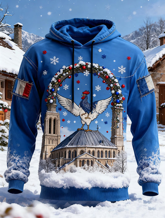 Férfi francia zászló ricard alkalmi hoodie