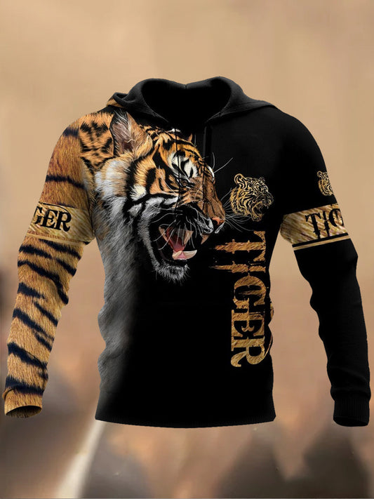 Férfi retro nyomtatott alkalmi pulóver