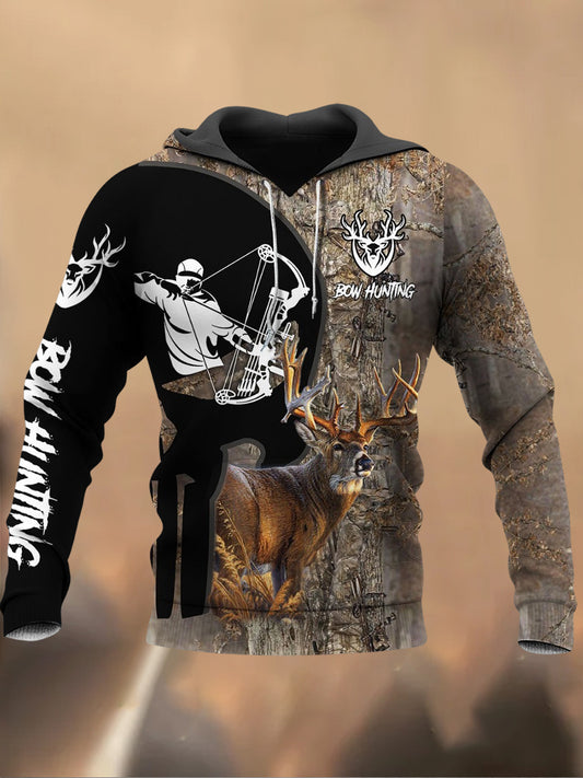 Férfi retro nyomtatott alkalmi pulóver