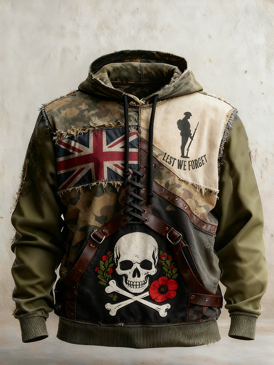 Men's remembrance day "forget me not" poppy hoodie