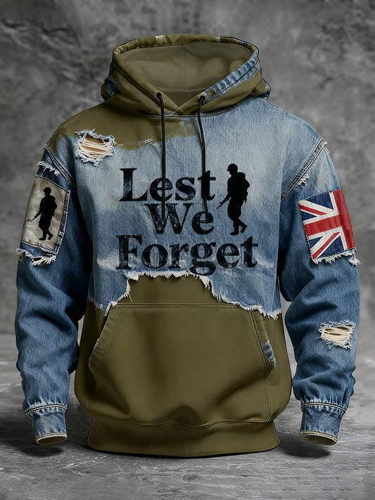 Men's remembrance day "forget me not" poppy hoodie