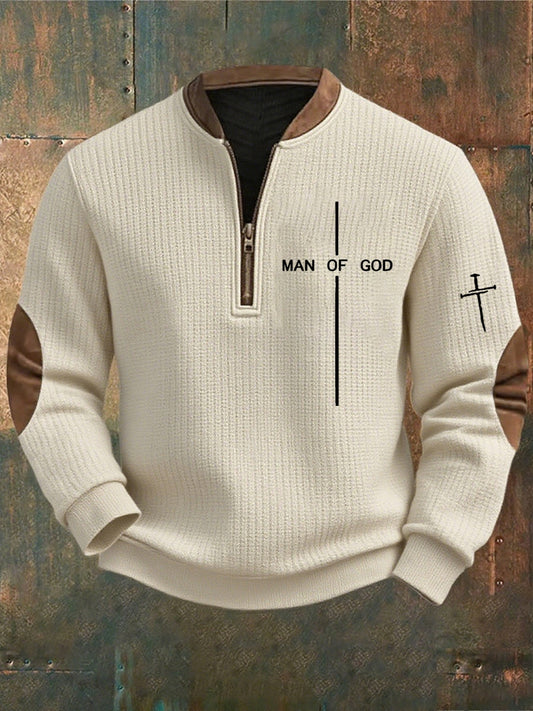 Férfi vintage art faith alkalmi pulóver