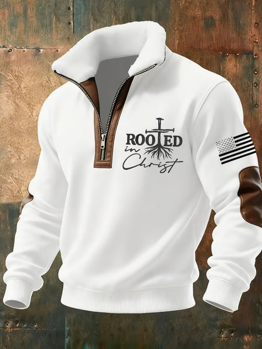 Férfi vintage art faith alkalmi pulóver