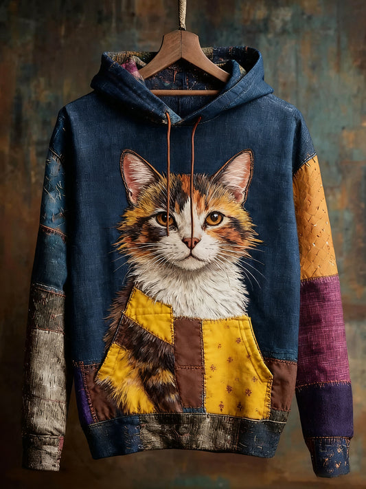 Unisex állat művészet nyomtatás alkalmi vintage kapucnis