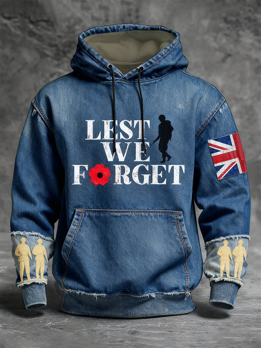 Men's remembrance day "forget me not" poppy hoodie