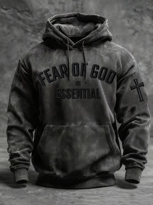 Férfi vintage art faith alkalmi hoodie