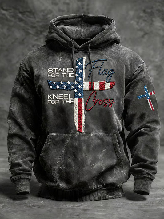 Férfi vintage art faith alkalmi hoodie