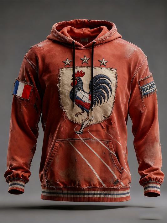 Férfi francia zászló ricard alkalmi hoodie
