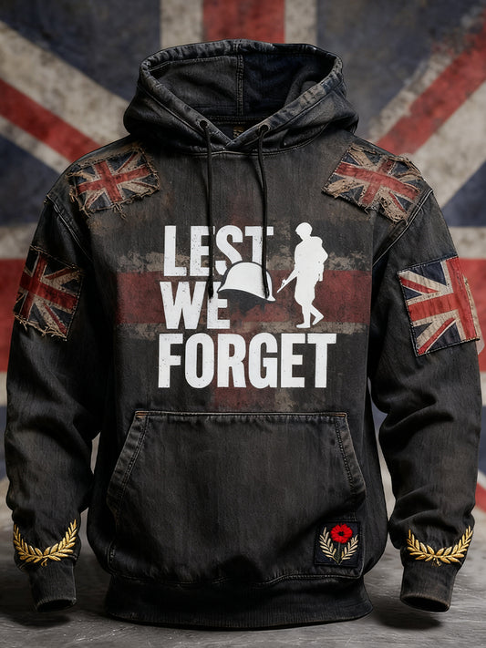 Men's remembrance day "forget me not" poppy hoodie
