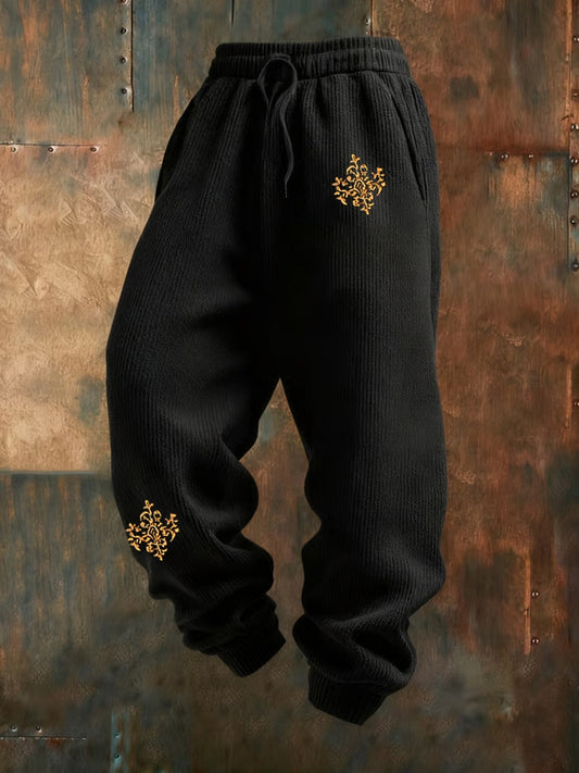 Férfi retro vintage nyomtatás üzleti laza alkalmi nadrág