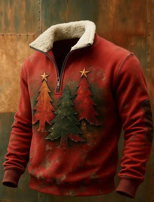 Férfi vintage karácsonyi művészet alkalmi pulóver