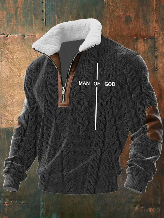 Férfi vintage art faith alkalmi pulóver