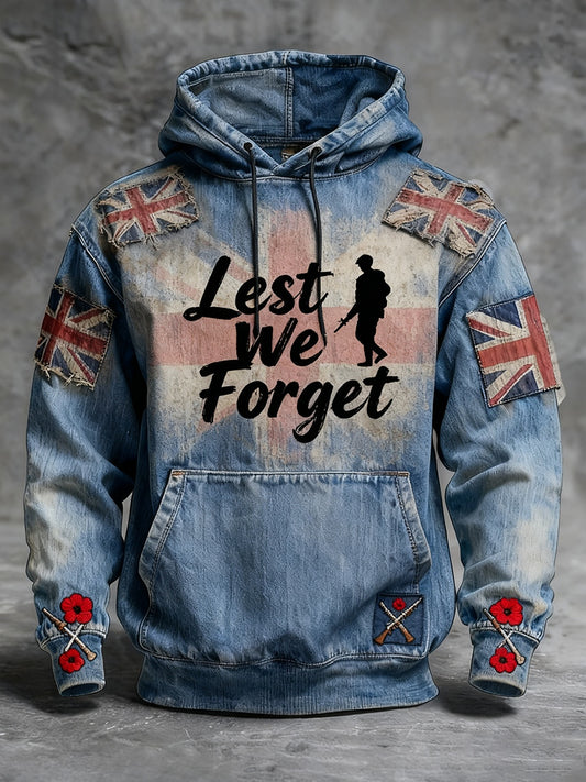 Men's remembrance day "forget me not" poppy hoodie