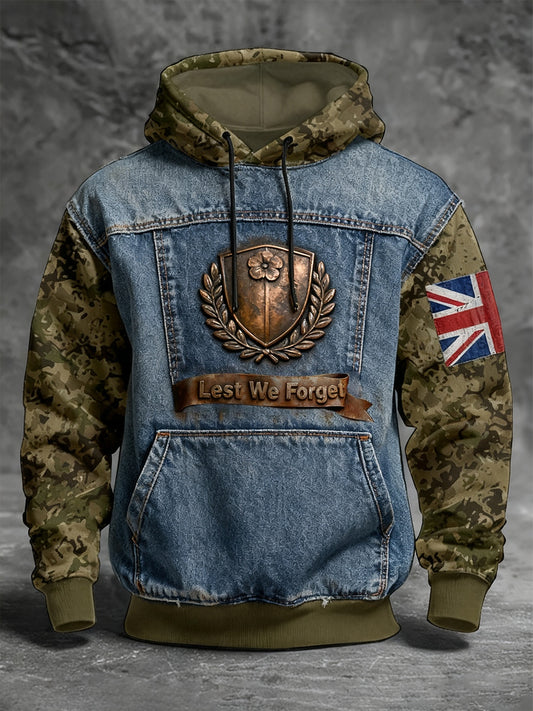 Men's remembrance day "forget me not" poppy hoodie