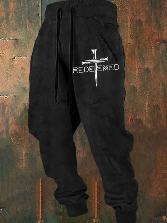 Xkz038 a férfi retro hit nyomtatás laza alkalmi nadrág