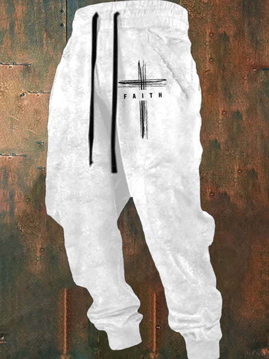 Férfi retro hit nyomtatás laza alkalmi nadrág