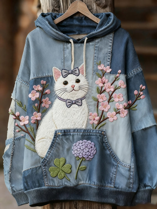 Unisex állat művészet nyomtatás alkalmi vintage kapucnis