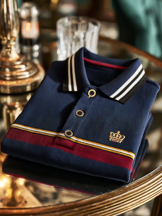 Klasszikus royal stripe business rövid ujjú pólóing
