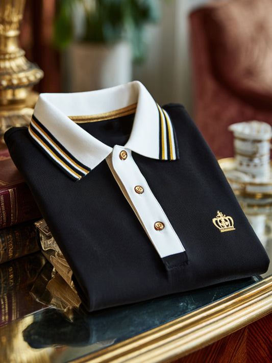 Retro klasszikus royal crest üzleti rövid ujjú pólóing