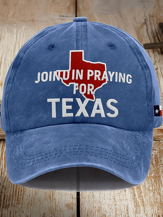 🙏💔Csatlakozz hozzánk imádkozni texas.🙏Retro texas erős nyomtatás baseball sapka