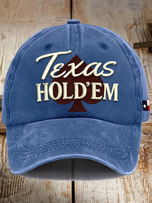Retro texas hold'em póker nyomtatott vintage retro unisex resort baseball sapka