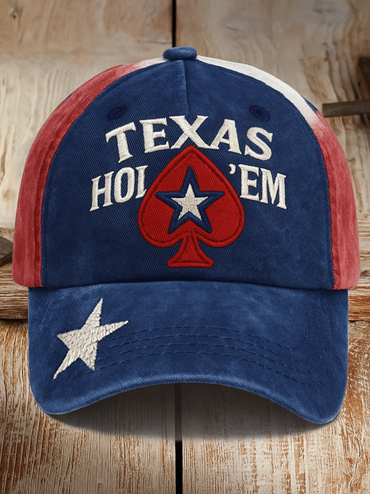 Retro texas hold'em póker nyomtatott vintage retro unisex resort baseball sapka