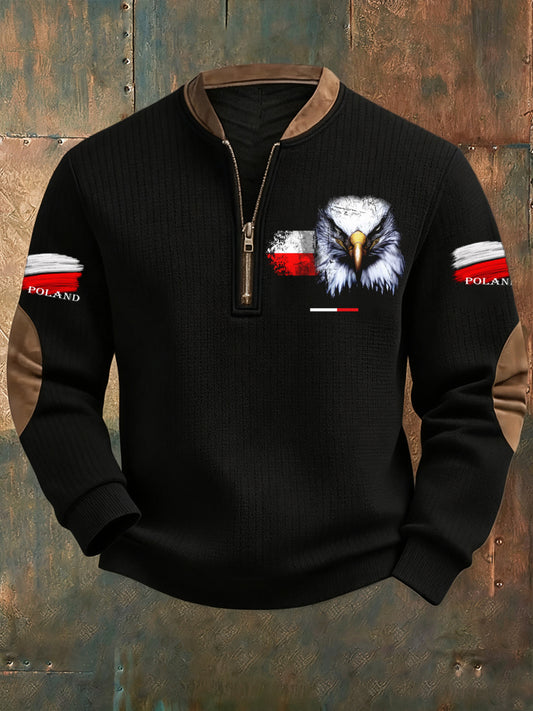 Lengyel vintage fehér sas alkalmi pulóver