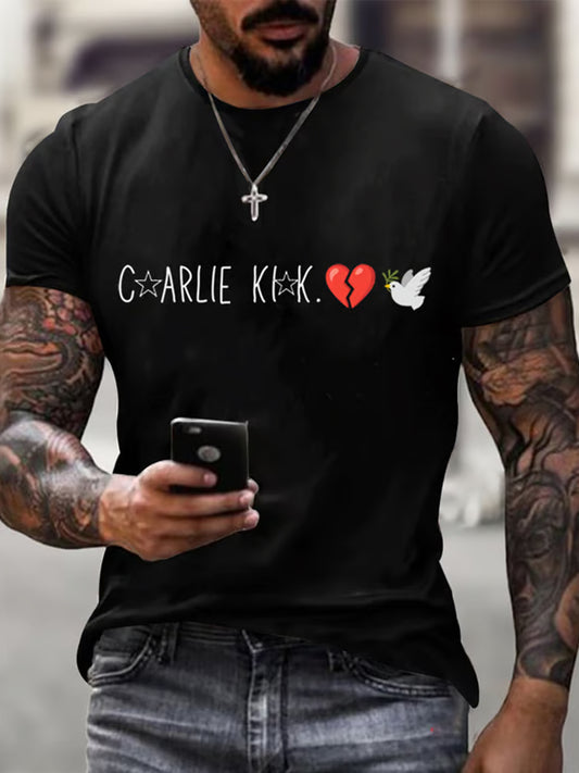 Férfi charlie kirk turning point usa trump emlékpóló