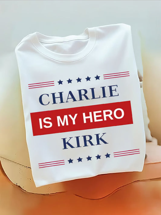 Férfi charlie kirk turning point usa trump emlékpóló