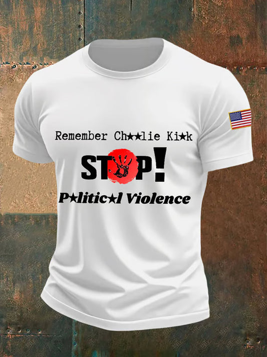 Férfi charlie kirk turning point usa trump emlékpóló