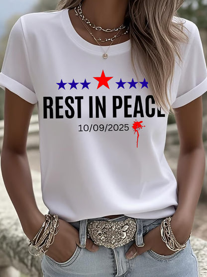 Női szabadság amerikai zászló nyomtatott emlékpóló