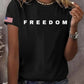 Női szabadság amerikai zászló nyomtatott emlékpóló