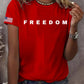 Női szabadság amerikai zászló nyomtatott emlékpóló