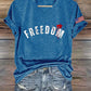 Női szabadság amerikai zászló nyomtatott emlékpóló