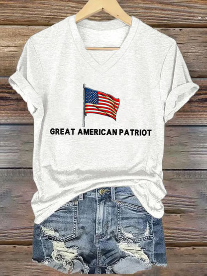 Női szabadság amerikai zászló nyomtatott emlékpóló