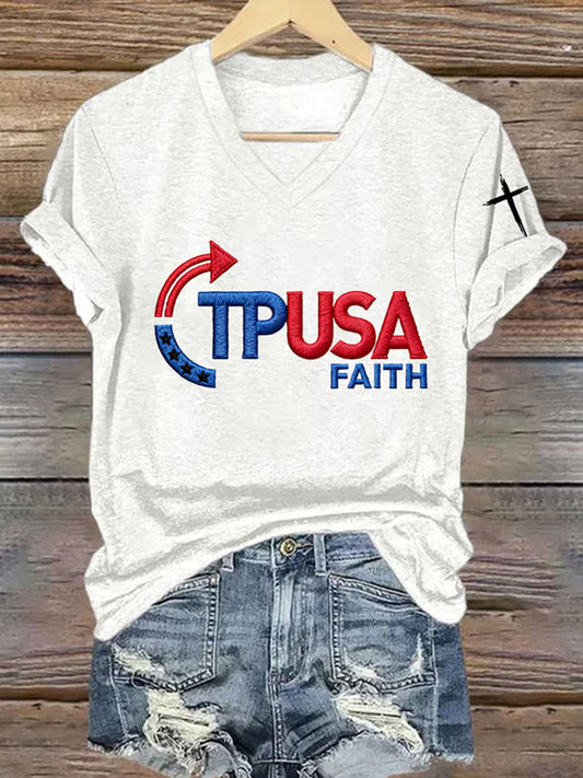 Női szabadság amerikai zászló nyomtatott emlékpóló