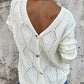 Női csipke-fel kötött v-nyak kétirányú kardigán pulóver