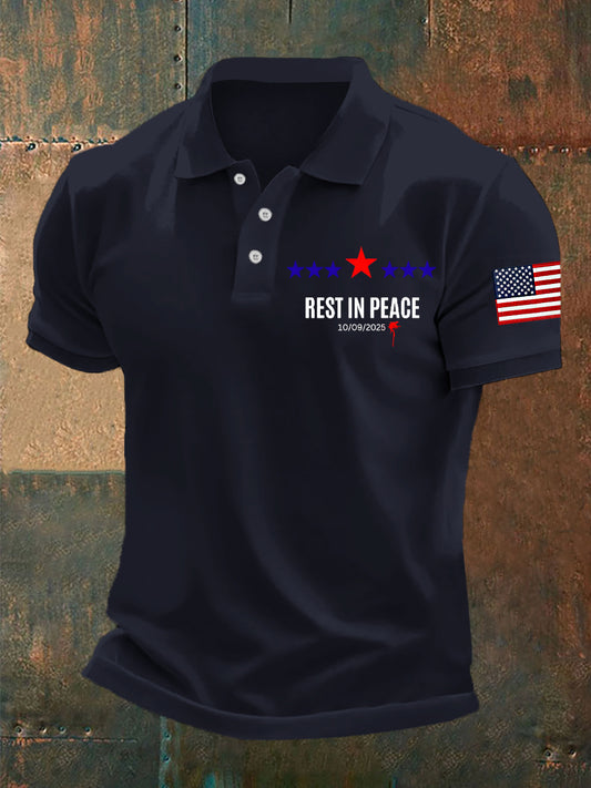 Férfi vintage charlie kirk amerikai zászló nyomtatás sweatshirt
