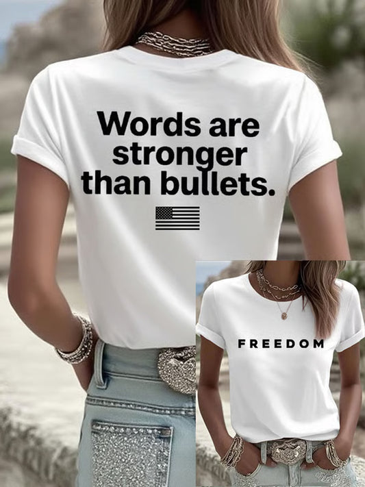 Női szabadság amerikai zászló nyomtatott emlékpóló