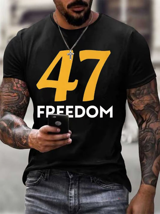 Férfi vintage charlie kirk amerikai zászló nyomtatás emlékpóló